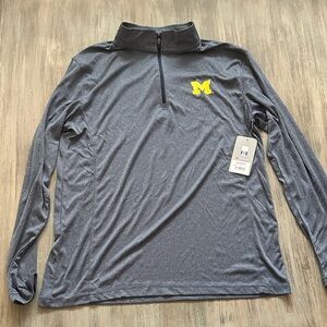 Colosseum Men’s Michigan Gray Quarter-Zip Long Sleeve